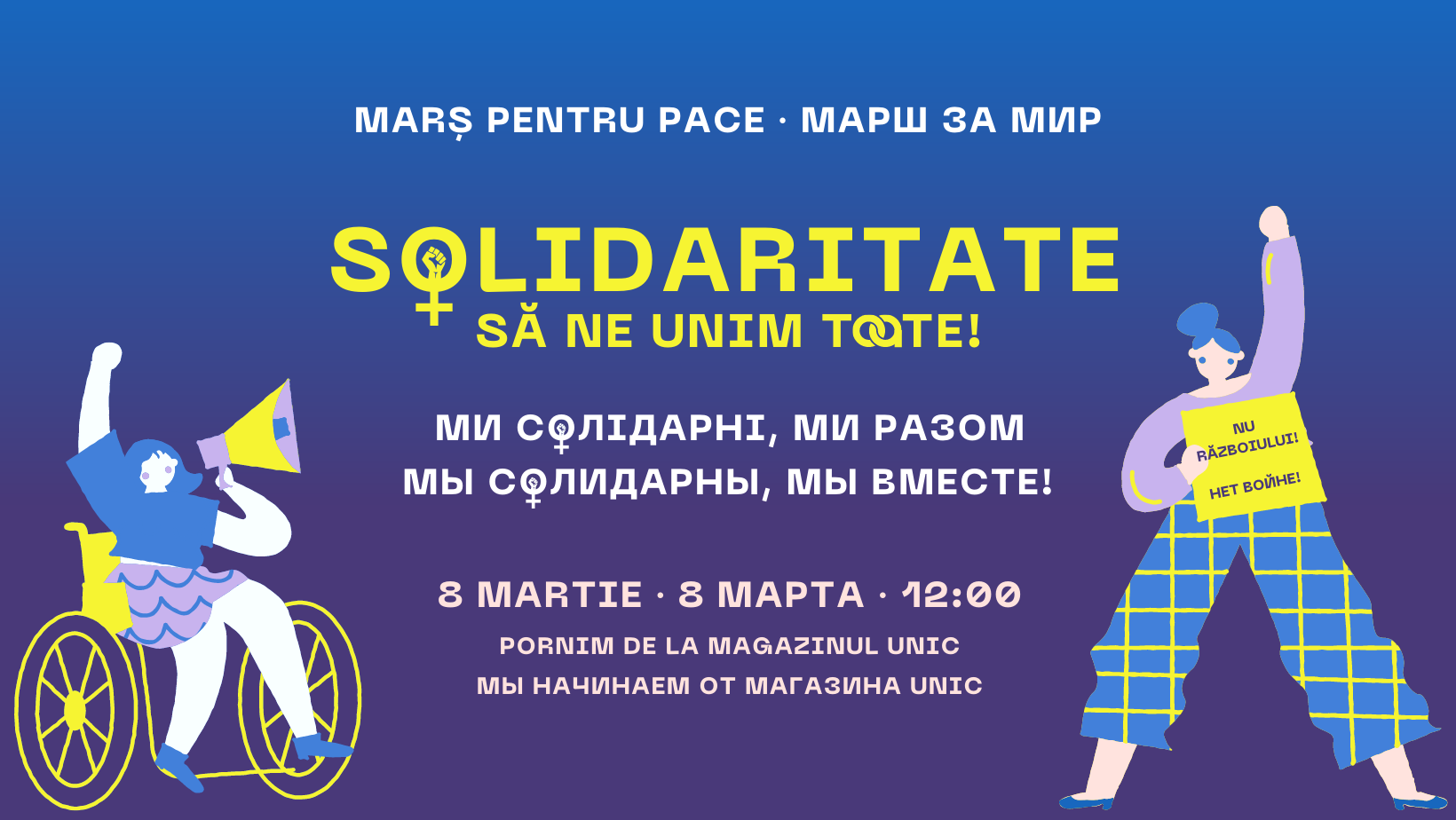 Marșul Solidarității din 8 martie are o tematică anti-război și despre pace